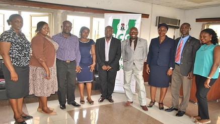 LASBRAB team in a picture photograph with Zonal Director of Nigerian Copyright Commission (NCC), in Lagos.